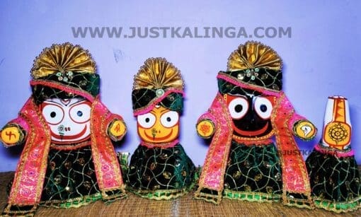 PREMIUM DRESS (PINK WITH DRAK GREEN WELBET CLOTH)  FOR SHRI CHATURTHA MAHAPRABHU FULL SET | Justkalinga.com.