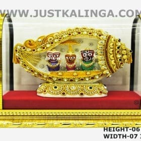 Shri Jagannath Mahaprabhu with sankha Glass framed Set Height-06 inch | Justkalinga.com.