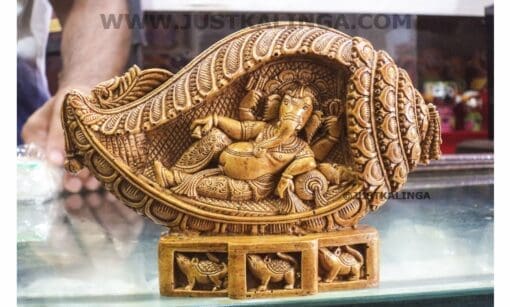 SHRI GANESH MAHAPRABHU WITH SANKHA MARBLE MURTY | Justkalinga.com.