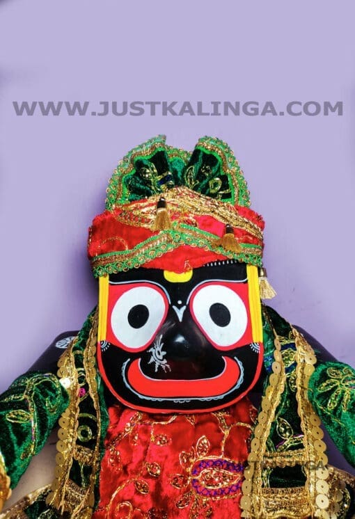 PREMIUM DRESS FOR PATITOPABAN MAHAPRABHU (RED & GREEN WELBET CLOTH) | Justkalinga.com.