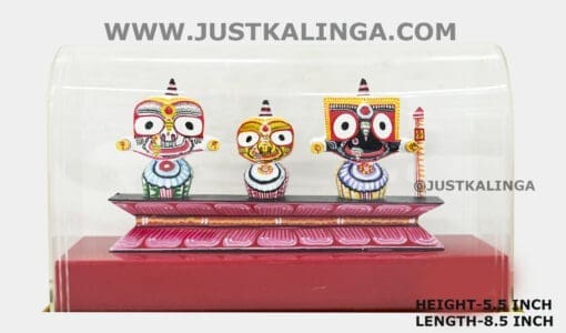 Lord Jagannath Mahaprabhu  Glass Framed " Neem Wooden Murti" SETS 5.5 INCH | Justkalinga.com.