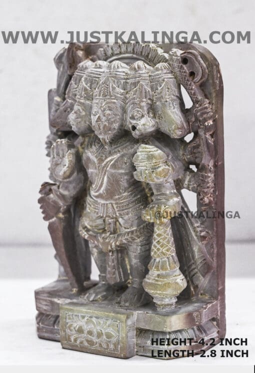 PANCHO MUKHI HANUMAN JI (PINKSTONE) MARBLE HEIGHT-4.2 INCH | Justkalinga.com.