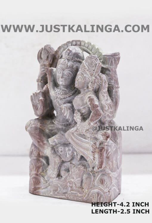 SHRI MAHADEVA & PARBATI (PINKSTONE) MARBLE HEIGHT-4.2 INCH | Justkalinga.com.