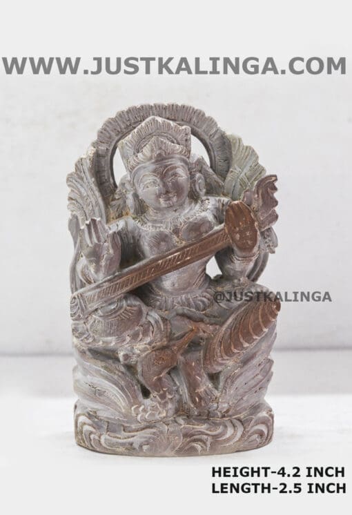 DEVI SARASWATI (PINKSTONE) MARBLE HEIGHT-4.2 INCH | Justkalinga.com.