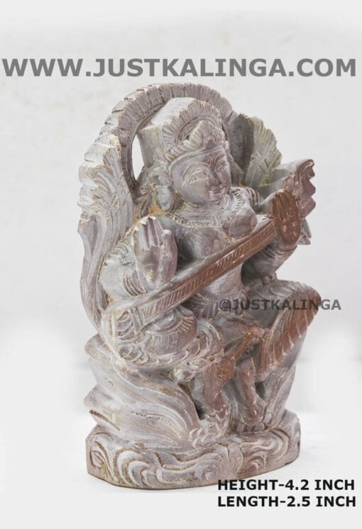 DEVI SARASWATI (PINKSTONE) MARBLE HEIGHT-4.2 INCH | Justkalinga.com.