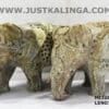 ELEPHANT PAIR CARVED DESIGN (PINKSTONE) MARBLE HEIGHT-4.5 INCH | Justkalinga.com.