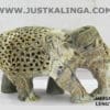 ELEPHANT PAIR CARVED DESIGN (PINKSTONE) MARBLE HEIGHT-4.5 INCH | Justkalinga.com.