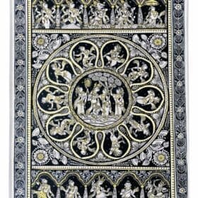 10 DIVINE EXPRESSION  & LILA'S OF LORD-Black & White (PATTACHITRA:  HAND MADE  CLOTH PAINTING ) | Justkalinga.com.