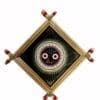 Lord Jagannath (Black colour) .  Size: 13cm*13cm : The Ancient Vedic Art of Transcending knowledge "Tala-Pata-Chitra" | Justkalinga.com.