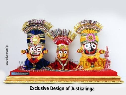 Lord Jagannath Mahaprabhu  Glass Framed " Neem Wooden Murti" SETS  25 cm | Justkalinga.com.