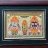 Lord Jagannath Mahaprabhu,Devi Subhadrea, Anant Balabhadra  Size: 18cm*12cm : The Ancient Vedic Art of Transcending knowledge "Tala-Pata-Chitra" | Justkalinga.com.