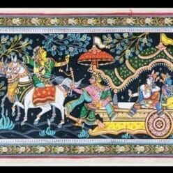 SILKY TASAR PAINTING(MATHURA VIJYA) | Justkalinga.com.