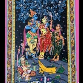 LORD KRISHNA STANDING RASOLILLA (PATTACHITRA:  HAND MADE  CLOTH PAINTING | Justkalinga.com.