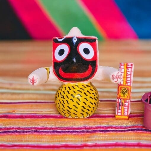 Sambhu Rupam Jagannath Murti. Handcrafted from neem wood, this idol represents Lord Jagannath as Bhairava (Lord Shiva).