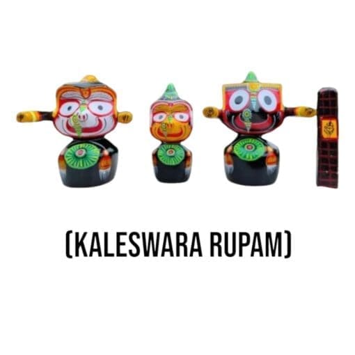 Kaleswara Rupam Jagannath Murti Set (neem wood) - Auspicious energy, protection, blessings.