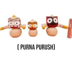 Purna Purush Jagannath Murti Set (neem wood) - Complete divine form, wholeness, blessings.