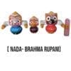 Nada Brahma Jagannath Murti set handcrafted from pure neem wood, featuring Lord Jagannath, Balabhadra, and Subhadra.