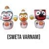 Sweta Varnam Jagannath Murti set with Sudarsan Chakra, Mahaprasadam, Sanjua, dress set, and Puja guide.