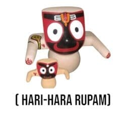 Hari Hara Jagannath Murti handcrafted from pure neem wood, representing the union of Vishnu and Shiva.