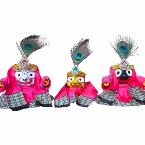 A handcrafted Chita ornament set made from stone, chumki, and diamond, designed to adorn Lord Jagannath, Balabhadra, and Subhadra murtis.