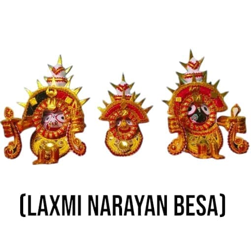 Handcrafted Laxmi Narayan Besha, representing the divine union of Lord Jagannath (as Vishnu) and Goddess Laxmi.