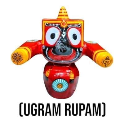 Ugram Rupam Jagannath Murti handcrafted from pure neem wood, representing the Lord's powerful aspect.