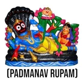 Black stone Padmanabha Rupam Jagannath murti (Anant Sayan), depicting Lord Jagannath reclining on Ananta Shesha.