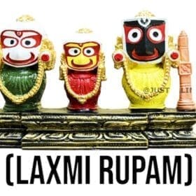 Laxmi Rupam Jagannath murti with Nirmalya Mahaprasadam for puja rituals, inviting abundance and blessings.