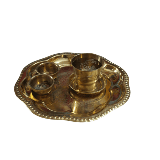 brass thali set by just kaling