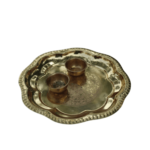 brass thali set by just kaling