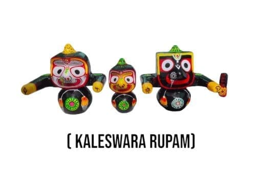 Kaleswara Rupam Jagannath Murti Set (neem wood) - Auspicious energy, protection, blessings.