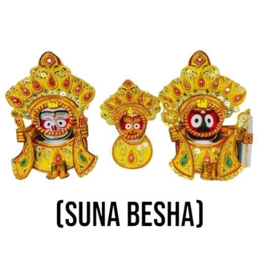 Suna Besha, a golden attire for Lord Jagannath murtis, symbolizing divine opulence.