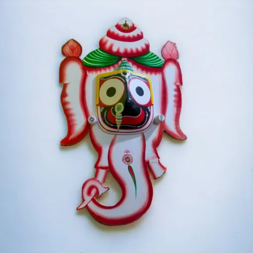 Jagannath Wall Hanging Jhumar featuring a depiction of Shri Jagannath Mahaprabhu, handcrafted with intricate details and vibrant colors.