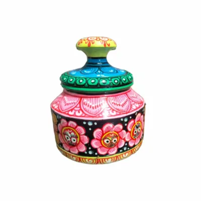 Shri Jagannath Mahaprabhu's Wooden Box. Hand-carved neem wood box for storing puja items or jewelry.