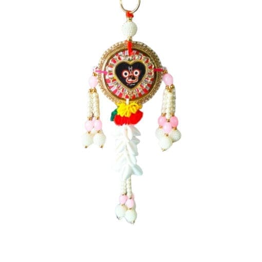 Jagannath Wall Hanging Jhumar. Handcrafted tapestry featuring Lord Jagannath, with vibrant colors and intricate details.