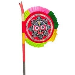 Alat, a sacred hand fan used in Jagannath Puja rituals. Handcrafted with wood and velvet.