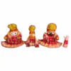 Lord Jagannath, Balabhadra, and Subhadra adorned with the Premium Velvet Dress set.