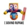 Govinda Rupam Jagannath murti (neem wood) - playful & compassionate form for home altar