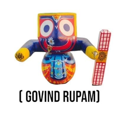 Govinda Rupam Jagannath murti (neem wood) - playful & compassionate form for home altar