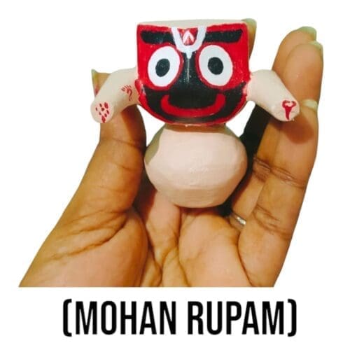 Mohan Rupam Jagannath murti (neem wood) - captivating form for home altar, peace & spiritual awakening.