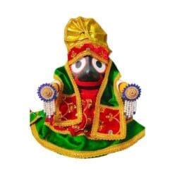 Kara Palav ornaments for Shri Jagannath and Balabhadra Mahaprabhu. Handcrafted accessories made from stone and chumki.