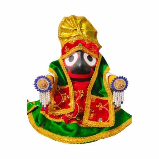 Kara Palav ornaments for Shri Jagannath and Balabhadra Mahaprabhu. Handcrafted accessories made from stone and chumki.