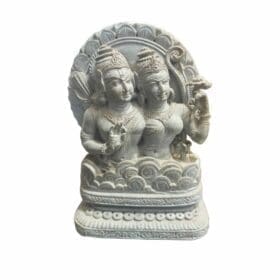 Sita Ram Stone Murti. Hand-carved from stone, this idol captures the divine essence of Sita and Ram.