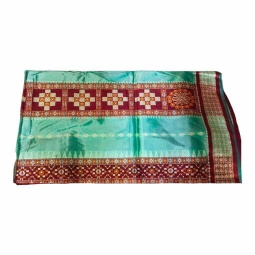 Traditional Silk Pata for Shri Jagannath Mahaprabhu. Elegant sky blue and maroon attire for daily puja or special festivals.