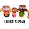 Mukti Rupam Jagannath murti set (neem wood) - Lord Jagannath, Balabhadra, Subhadra & Sudarshan