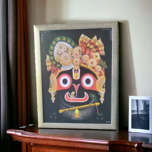 Photo frame featuring Lord Jagannath, a beloved Hindu deity, for home altars and puja spaces.