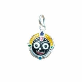 Jagannath Silver Locket featuring the sacred Nila Chakra. A symbol of faith, hope, and positivity.