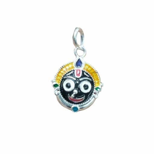 Jagannath Silver Locket featuring the sacred Nila Chakra. A symbol of faith, hope, and positivity.