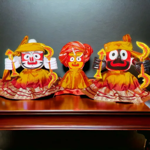 Lord Jagannath and Balabhadra adorned with Raghunatha Besa Outfit, including bow and arrow.