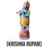 Krishna Rupam Jagannath murti with Nirmalya Mahaprasadam and Sanjua for puja rituals, inviting blessings of divine love, joy, and spiritual connection with Lord Krishna.